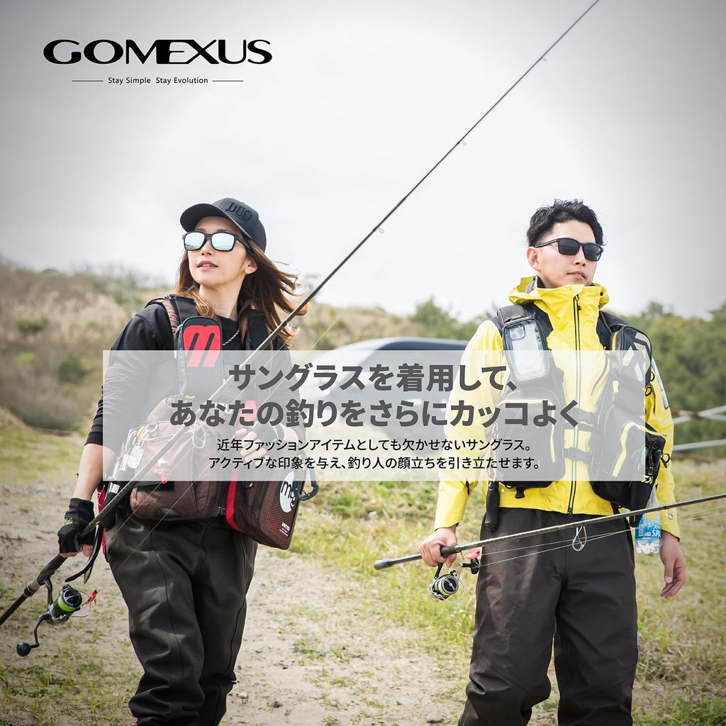 GOMEXUS J15 Polarized Sunglasses, Designed for Fishing, Sports, and Golf, Driving, Hiking, and Sailing, with CR-39 High-Precision Optical Lenses,