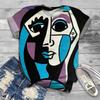 Summer Abstract Face 3D Print T-shirt Women Short Sleeve T Shirts Harajuku Streetwear Tees Oversized Y2k Tops Woman Clothing