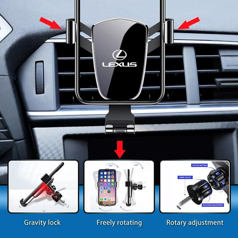 THQP1 Car Accessories Gravity Phone Holder GPS Mount Mobile Support Bracket For Lexus IS250 IS200 CT200h GS300 LS430 RX450h LX570 IS30