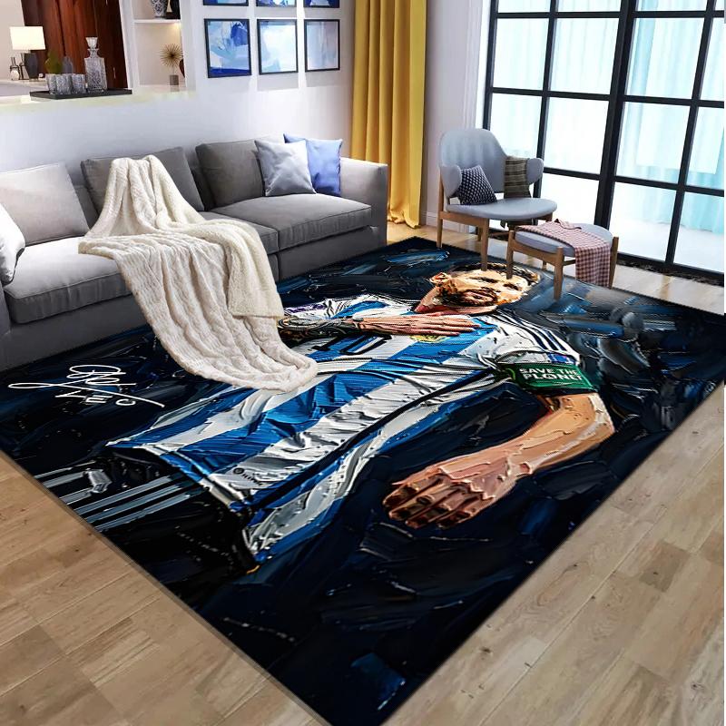 Lionel Messi Pattern Rug, Indoor/Outdoor Mat, for Picnic, Gameroom, Bedroom, Office, Living Room, Home Decor Carpet, Birthday Gift