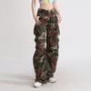 Long High Street Yabi Camouflage Cargo Pants, Spring Retro Large Pockets, Loose Trend Cargo Pants
