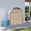VidaXL Log Holder, Firewood Rack with Storage, Outdoor Firewood Shelf, Silver 120x45x140 364591