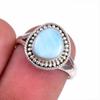 Natural Republic Larimar Gemstone 925 Sterling Silver Jewelry Ring Size 6.5 T8e57