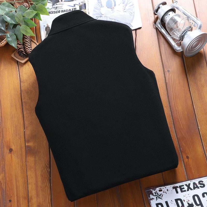 Мужской жилет, повседневная модная плюшевая утолщенная универсальная майка с воротником-стойкой, большая мужская майка