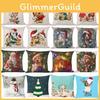 Premium Quality 18'' Xmas Cotton Pillow Case Linen Cushion Cover For Holiday Home Decoration