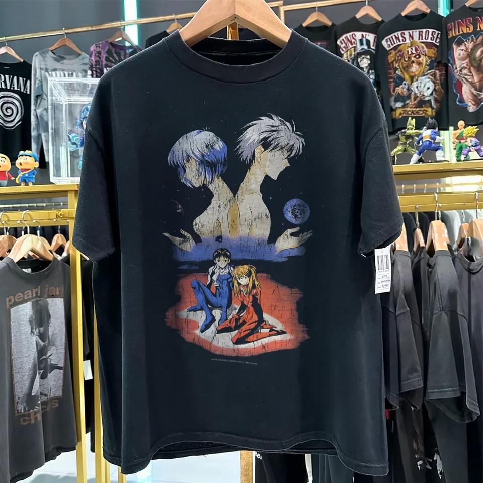 1999 NEON GENESIS EVANGELION Black Color Reprint Shirt AN56165