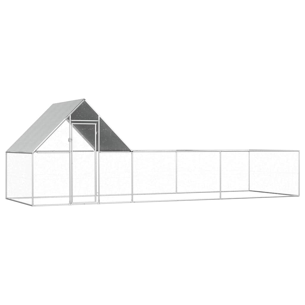 Chicken Coop 6 x 2 x 2 m Galvanized Steel