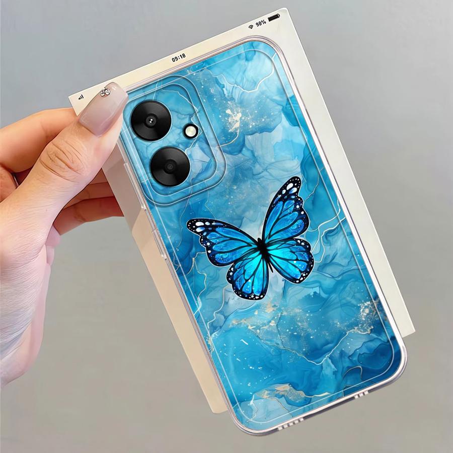 Soft Phone Cover Case for Xiaomi Poco X3 NFC X3 Pro Marble Butterfly