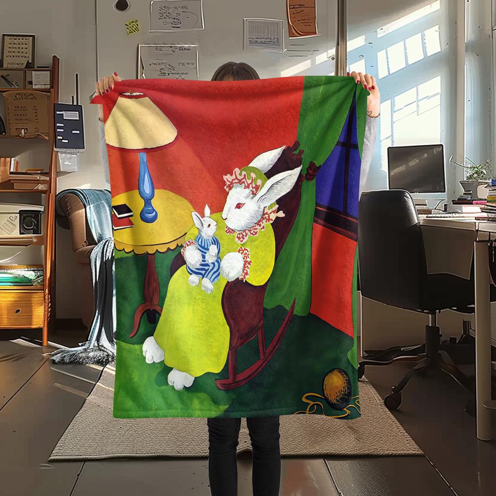 1PC Goodnight Moon Print Flannel Blanket, High quality All Seasons, Home Decor, Warmth and Comfort, Perfect for Christmas Gifts