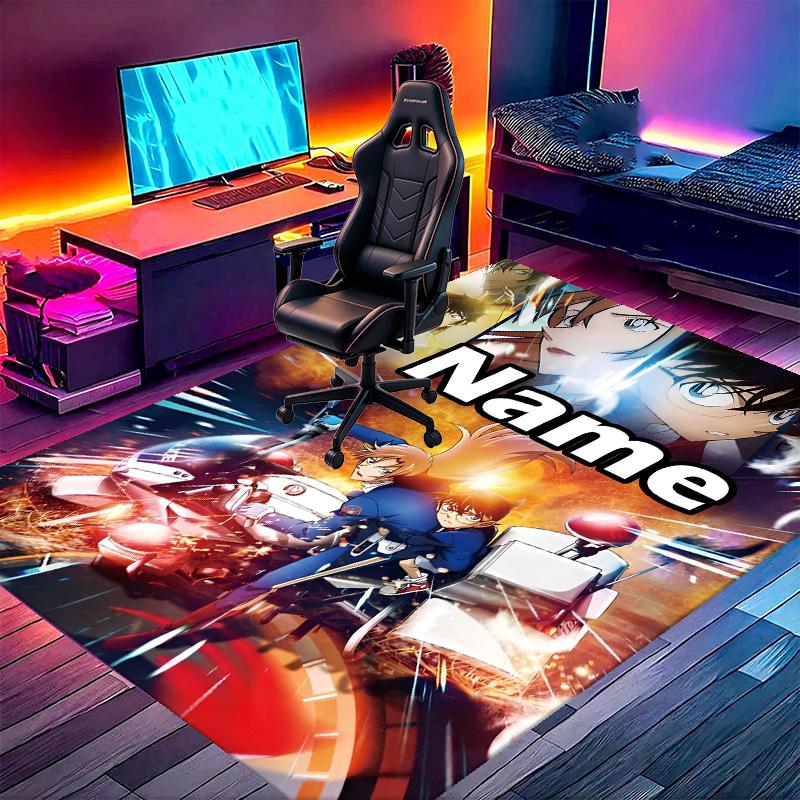 Custom Name Personalized Detective Conan Print Carpet, Versatile Home Decor Rug, for Playroom, Apartment, Balcony, Entryway, Hallway Gift