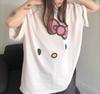 MINISO Sanrio Милая Хелло Китти Летняя Футболка с Коротким Рукавом с Круглым Вырезом Повседневная Свободная Женская Футболка Универсальная Удобная Одежда