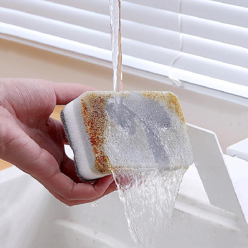 Double-sided Sponge Brush, Washable Pad for Wiping Grey Dirt, Kitchen Stain Sponge for Cleaning, Dishwashing Sponge