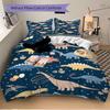 3pcs Animal-themed Dino Party Soft and Comfortable Breathability, Bedding Set, Machine Washable, Suitable for All Seasons130
