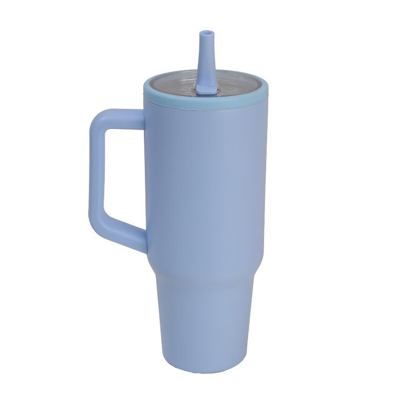 New Bingba Cup 304 Stainless Steel Straight Mouth Folding High-Value Thermos Cup With Handle Creative Water Cup