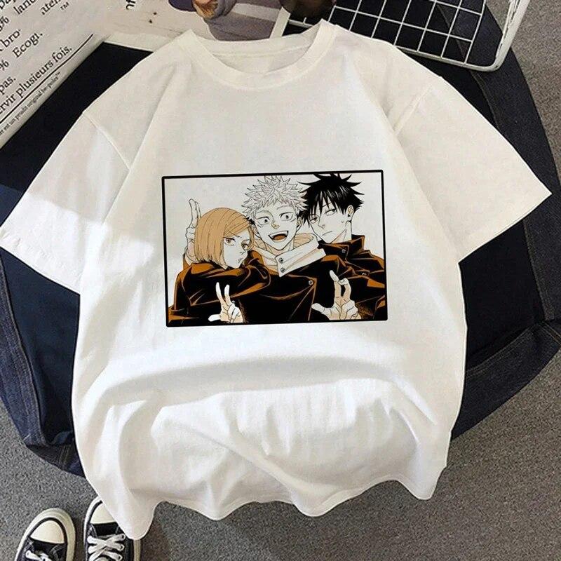 Футболка Jujutsu Kaisen, новые летние топы японского аниме унисекс Kawaii Yuji Itadori, футболки с рисунком Ulzzang, свободная футболка унисекс с героями мультфильмов
