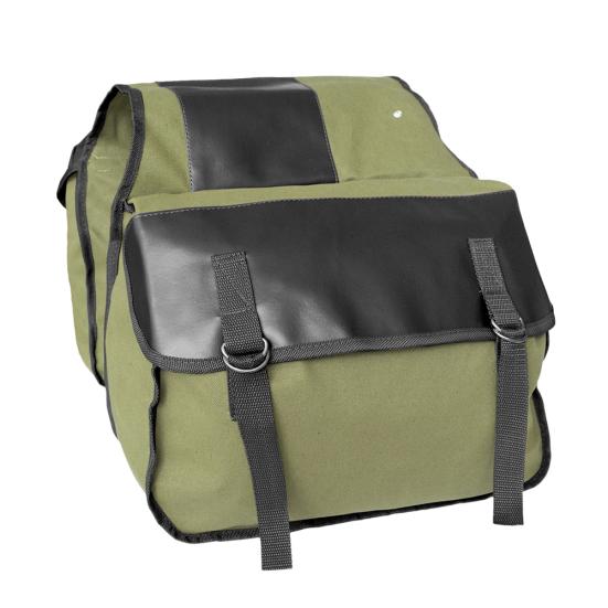 Portable Canvas Motorcycle Saddlebag Dual-sided Rear Seat Storage Luggage Bag
