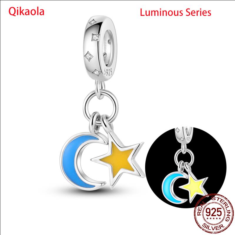 Original 100% sS925 Sterling Silver Luminous Octopus Ocean Series Charms Fit Bracelet DIY Beads Ms Jewelry Gift New In