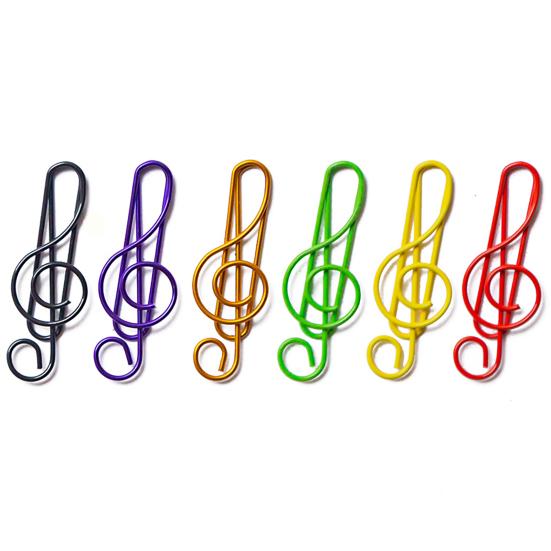 100Pcs Music Note Paper Clips Treble Clef Design Strong Clamping Force Music Page Holders Office School Supplies