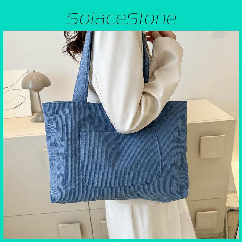 Trendy Simple Tote Bag With Spacious Interior And Soft Structure Ideal For Everyday Commuting In Black White Blue Brown