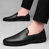 Мужская повседневная обувь из натуральной кожи весна-лето мужские туфли на плоской подошве для ходьбы туфли-лоферы без застежек деловая обувь удобные мокасины ленивая обувь
