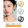 Bestyle hoop earrings ladies link earrings big stainless Compatible with metal allergies both ears 40mm silver Thick simple Popularity accessories