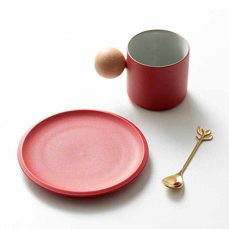 Керамическая кофейная чашка и блюдце, кружка, черная керамика, градиентные керамические чашки, простые скандинавские высококачественные чашки