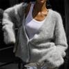 Sweater Long Sleeve Knitted Sweater Lazy and Loose Cardigan V-neck Coat