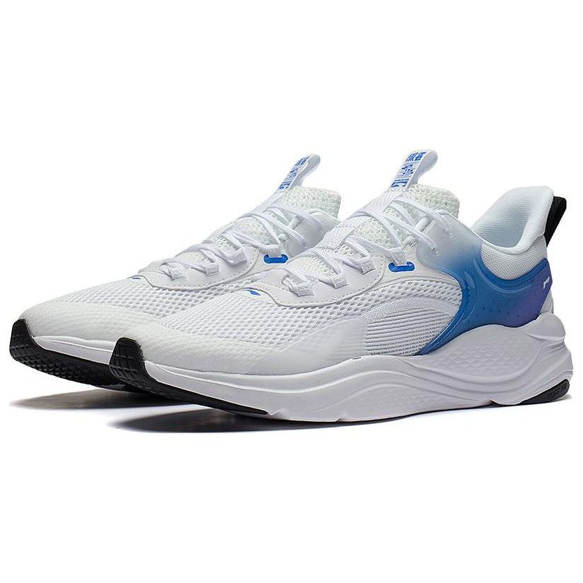 Li Ning Flow Cloud нескользящие износостойкие низкие спортивные повседневные туфли мужские кроссовки белые синие AGLS059-3