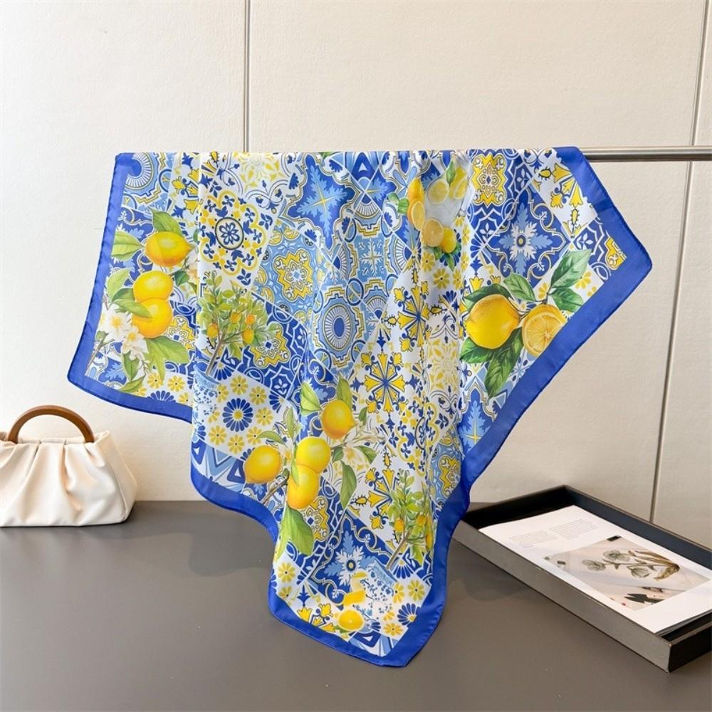Soft Imitation Silk Scarf Square Neckerchief Fashion Headscarf Beach Travel