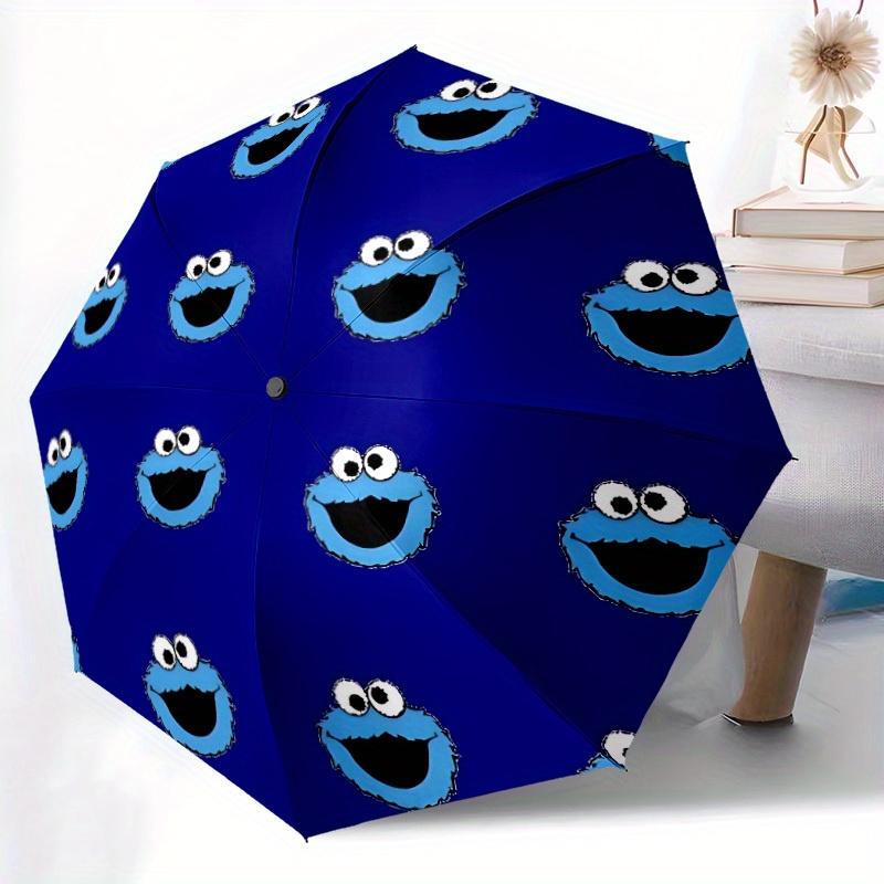 1pc Sesame Street Automatic Umbrella - 8-Rib Foldable Design, Outdoor Adventures, Durable Canopy Material yy250827158