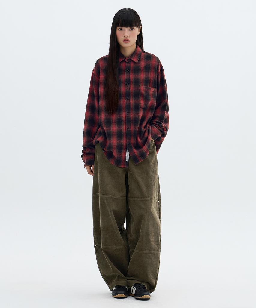 FILLUMINATE Old School Flannel Check Shirt-Green