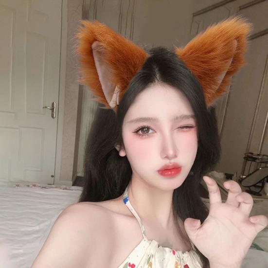 Плюшевая повязка на голову с кошачьими ушками, обруч для волос ручной работы на Хэллоуин, вечеринка, атмосфера, реквизит для фотосъемки