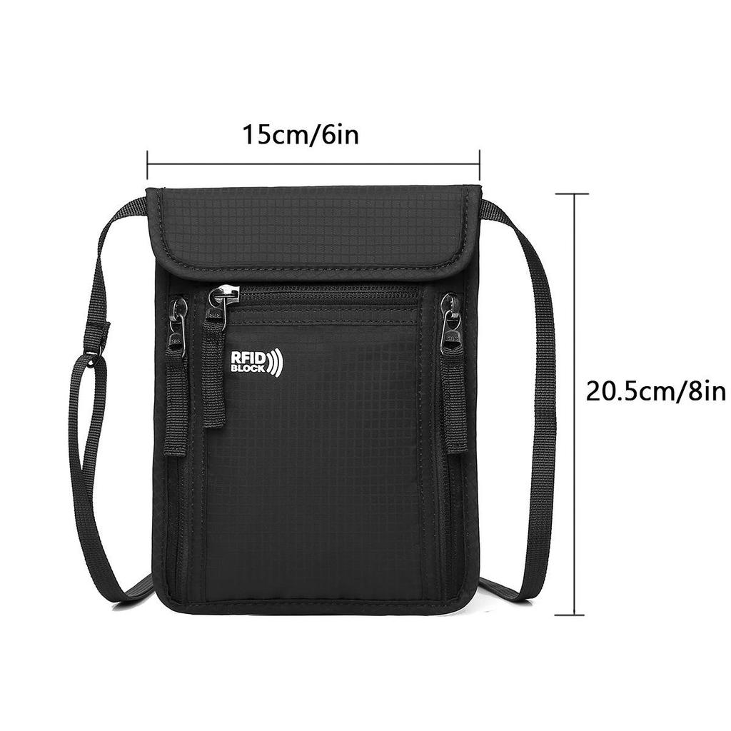 Waterproof RFID Travel Passport Holder & Multifunctional Neck Pouch