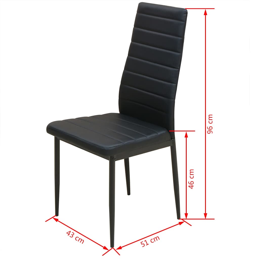 5 Piece Dining Set Dining Table with Chairs Black