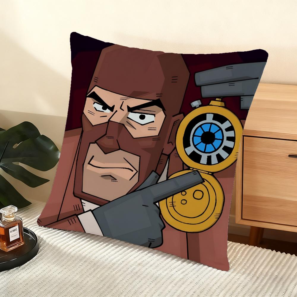T-Team F-Fortress 2 Чехол для подушки-подушки Мягкий коротковорсовый чехол для подушки Гладкая уютная текстура Эстетичный чехол для подушки Домашний декор