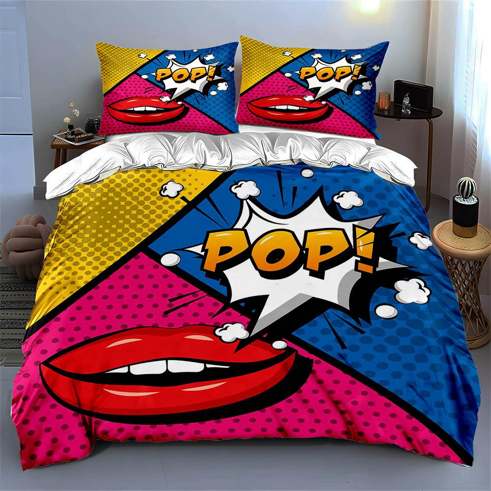 Comic-inspired design Bedding Duvet cover sets Duvet covers Pillowcases gifts (1 * Duvet Cover 2 * Pillowcases, without duvet insert)