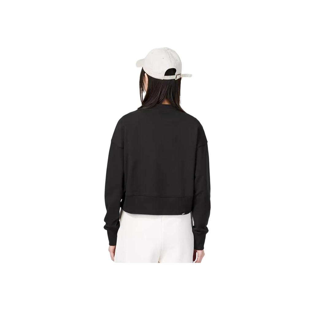 Puma Her Crew Tr однотонный спортивный повседневный свитер с коротким рукавом женский свитшот черный 676652-01