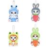 Rabbit Gray Cat Plush Keychain Adorably Soft Short Plush 14cm Series
