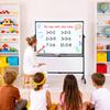 Magnetic Standing Mobile Easel Board Rolling Dry Erase Board, 40 x 28 Inch Large Whiteboard, Height Adjustable Double Sided Style White with Stand for