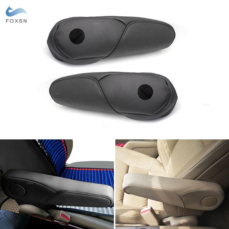 2pcs Black Car-styling Microfiber Leather Driver & Passenger Side Seat Armrest Handle Cover Trim For Honda CRV 2007 2008 2009