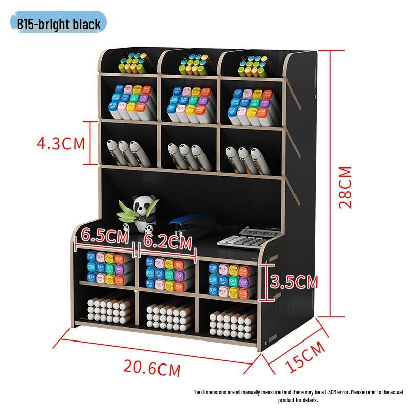 Деревянный настольный ящик для хранения и подставка для ручек в скандинавском стиле
