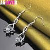 925 Sterling Silver AAA Zircon Drop Earrings Jewelry