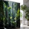 Зеленая джунгли занавеска для душа лес тропический лес ванная комната декор с крючком водонепроницаемая ткань 180x180см 90x180см
