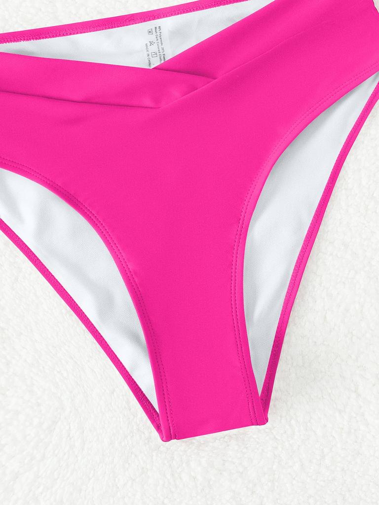 2025 Европейский и Американский Сексуальный Купальник Бикини Однотонного Цвета с Шортами для Женщин