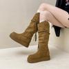 Design Sense Braid Tassel Boots Knight Boots Women's Autumn and Winter Retro Wasteland Wind But Knee Thin Pile Boots Tide
