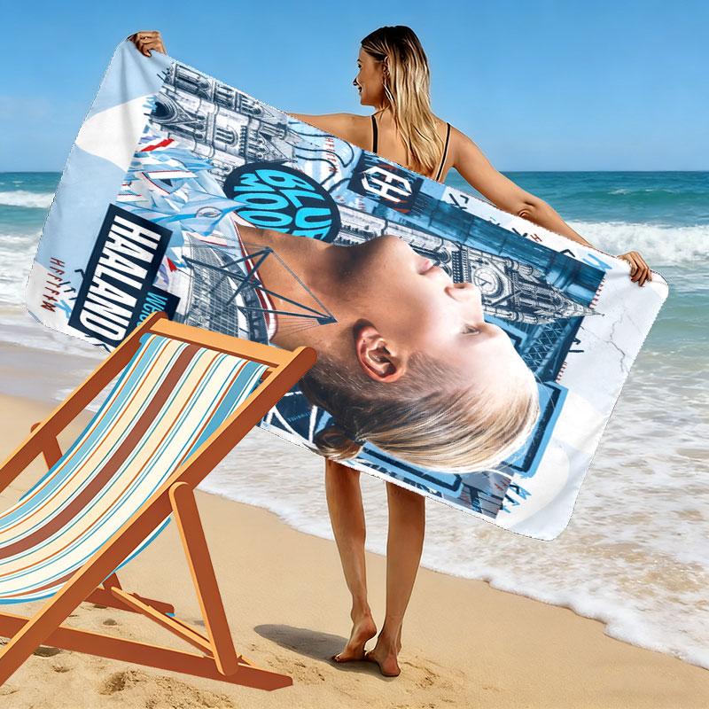 Erling Haaland Pride Beach Towel, Large Soft Quick Dry Towel for Beach Camping Swimming