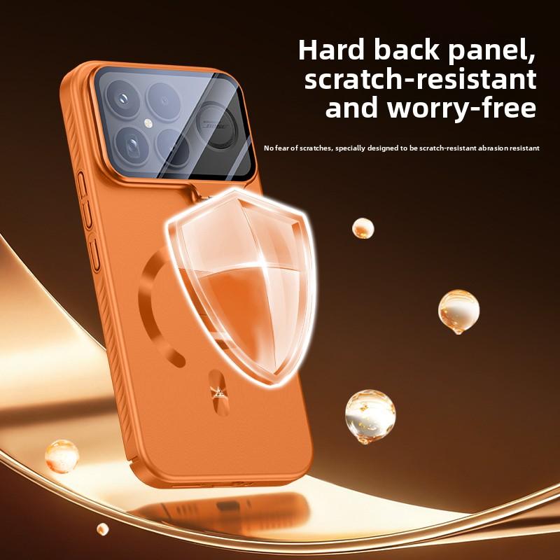 Чехол для Xiaomi POCO F8 Pro Жесткий ПК Магнитная беспроводная зарядка Подставка для объектива Защитная задняя крышка Чехол для POCO F8 Ultra Корпус