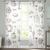 Afternoon Tea Cake Dessert White Window Curtain for Living Room Home Decor Tulle Voile Curtain for Kitchen Bedroom Window