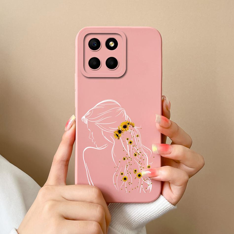 For Huawei Honor X6 X6S X6A Case Cartoon Liquid Silicone Full Coverage Anti Drop Phone Shell For HonorX6 X 6 X6 S A Bumper Funda
