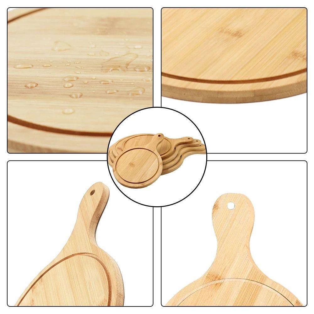 1 шт., бамбуковый противень для пиццы с камнем, 6/7/8/9/10 дюймов, противень для выпечки, деревянная доска для пиццы, кухонный инструмент